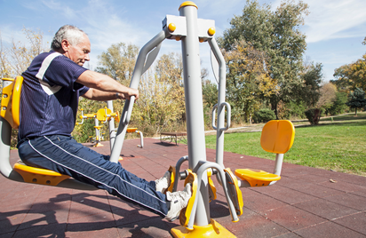 Man exercising in the park